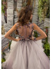 Beaded Lace Tulle Ruffle Floor Length Flower Girl Dress